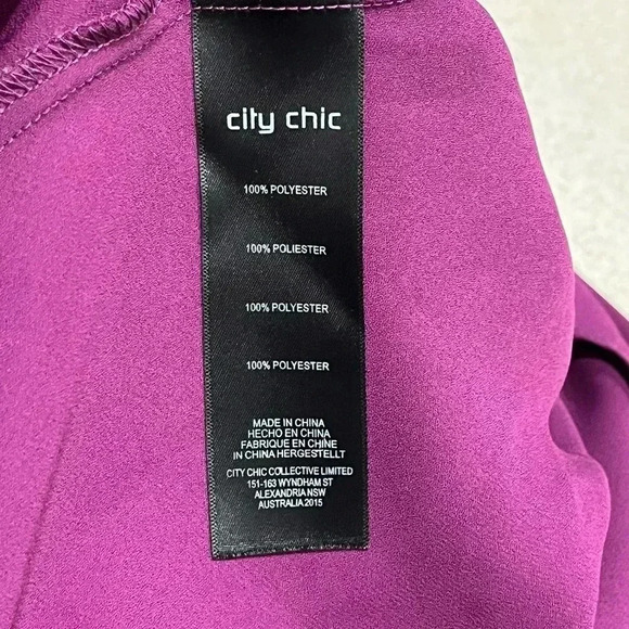 City Chick Wrap Shibara Vibes Top Magenta Size 14 - Picture 9 of 9